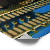 Computer-Festplatten-Schaltplatine - Blau Poster (Ecke)