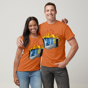 Computer Fire Men's Basic Dark T - Shirt