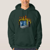 Computer Fire Men's Basic Hooded Sweatshirt (Vorderseite)