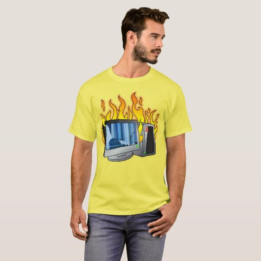 Computer Fire Men's Basic-T - Shirt (Vorne ganz)