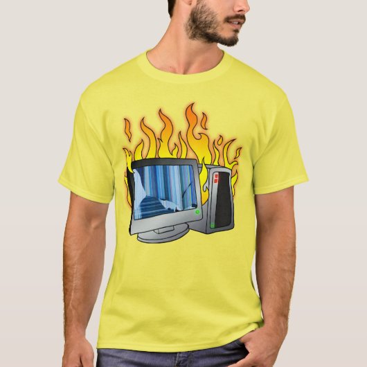 Computer Fire Men's Basic-T - Shirt (Vorderseite)