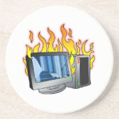 Computer Fire Sandstone Untersetzer (Vorne)