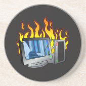 Computer Fire Sandstone Untersetzer (Vorne)