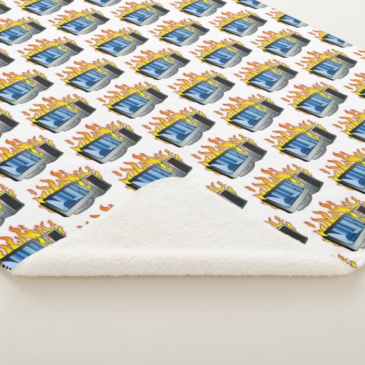 Computer Fire Sherpa Blanket Sherpadecke (3/4)