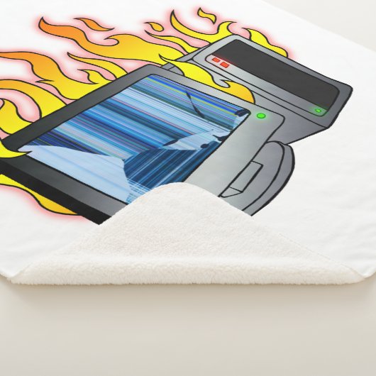 Computer Fire Sherpa Blanket Sherpadecke (3/4)