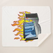 Computer Fire Sherpa Blanket Sherpadecke (Vorderseite (Horizontal))