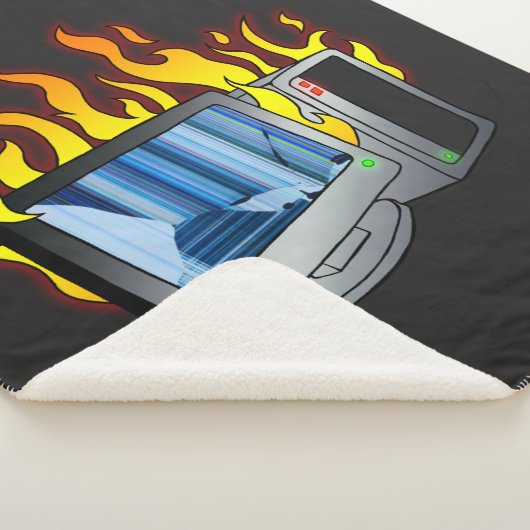 Computer Fire Sherpa Blanket Sherpadecke (3/4)
