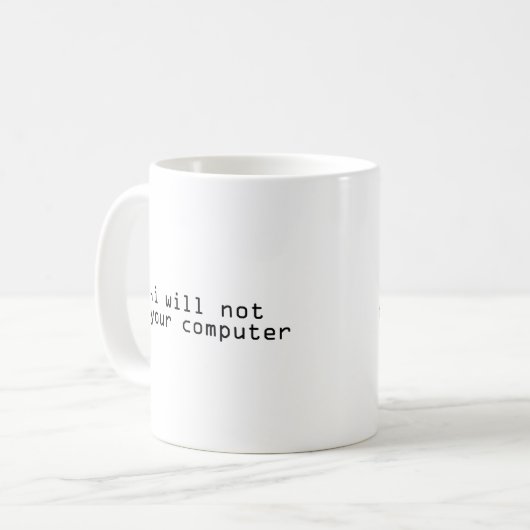 Computer Fixer Techie Geek Kaffeetasse (Vorderseite Links)