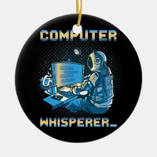 Computer-Flüsterer Programmierer Binärcodierung Keramik Ornament (Vorne)