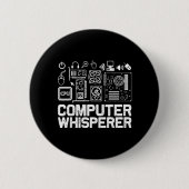 Computer-Flüsterer-Shirt Tech-Support-Nerds Geek Button (Vorderseite)