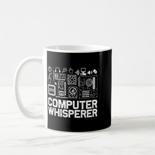 Computer-Flüsterer-Shirt Tech-Support-Nerds Geek Kaffeetasse (Links)