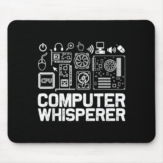 Computer-Flüsterer-Shirt Tech-Support-Nerds Geek Mousepad (Vorne)