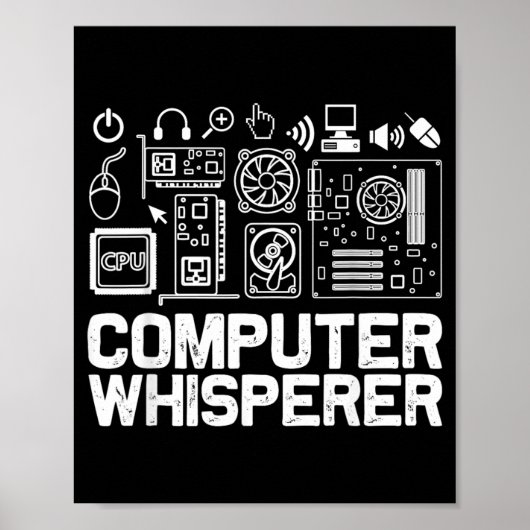 Computer-Flüsterer-Shirt Tech-Support-Nerds Geek Poster (Vorne)