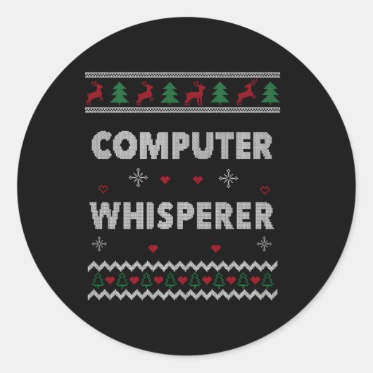 Computer flüstern Es Sysadmin Ugly Runder Aufkleber (Vorderseite)