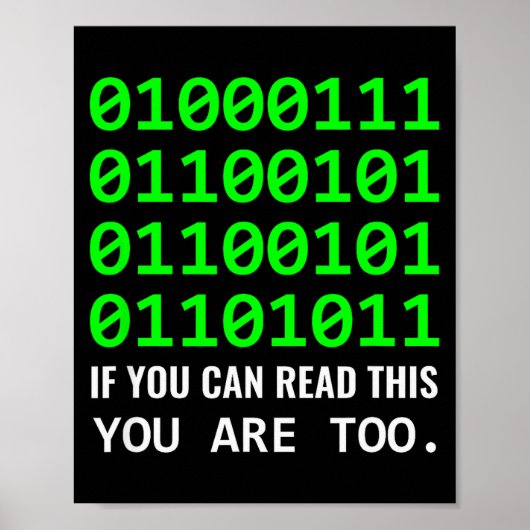Computer-Freak Binärcode Software-Entwickler Poster (Vorne)