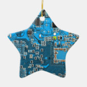 Computer-Freak-Schaltplatine Blau Keramik Ornament (Vorne)