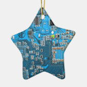 Computer-Freak-Schaltplatine Blau Keramik Ornament (Links)