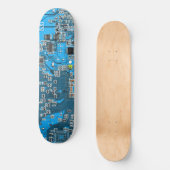 Computer-Freak-Schaltplatine Blau Skateboard (Vorderseite)