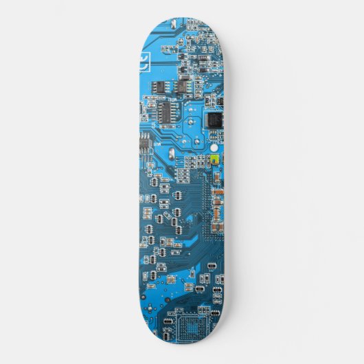 Computer-Freak-Schaltplatine Blau Skateboard (Vorderseite)