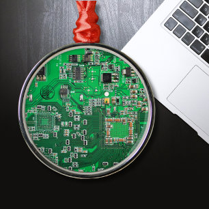 Computer-Freak-Schaltplatine Grün Ornament Aus Metall