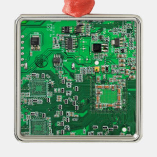 Computer-Freak-Schaltplatine Grün Ornament Aus Metall