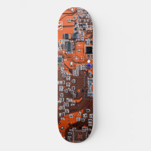 Computer-Freak-Schaltplatine Orange Skateboard
