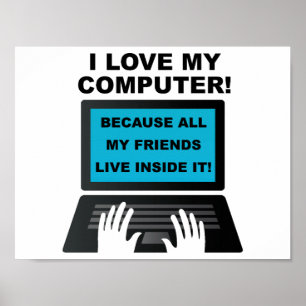 Computer Friends Funny Poster