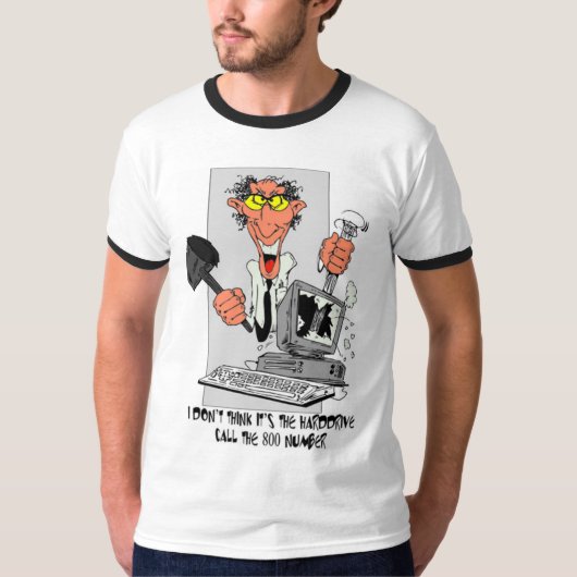 Computer-Frustration T-Shirt (Vorderseite)