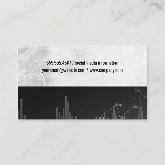 Computer für Datenanalyse | Aktienkurs Visitenkarte (Rückseite)