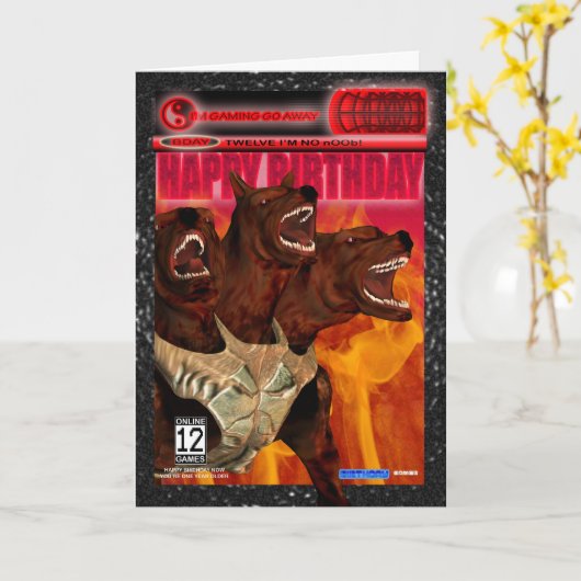 Computer Game Fan Birthday Card Modern Karte (Gelbe Blume)