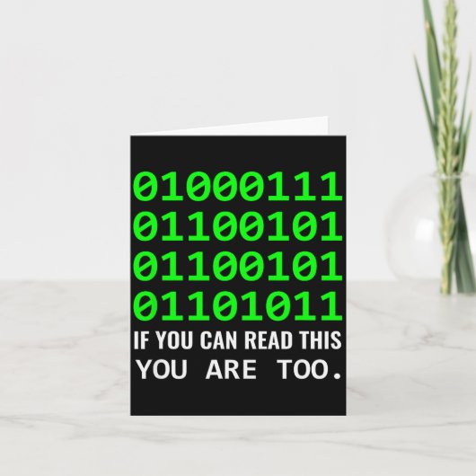 Computer-Geek Binärcode Softwareentwickler Karte (Vorderseite)