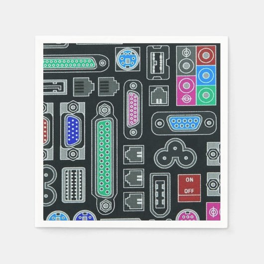Computer Geek Black Input Muster Napkins Serviette (Vorderseite)