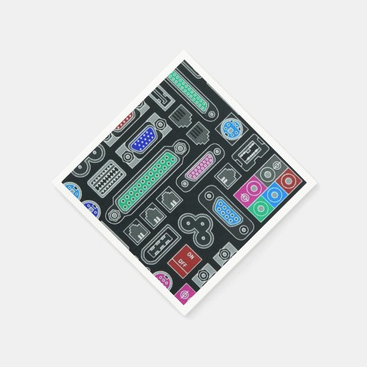 Computer Geek Black Input Muster Napkins Serviette (Ecke)