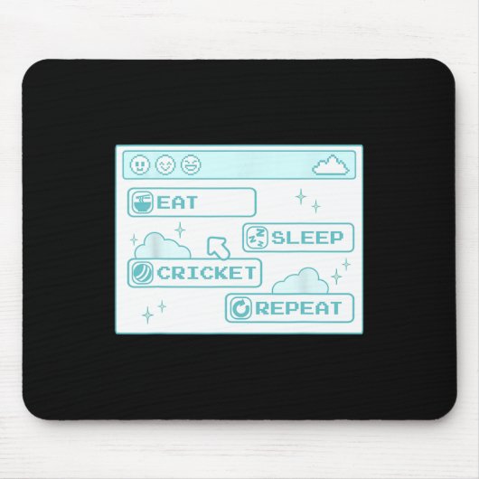 Computer-Geek Essen Schlaf Cricket Wiederholen Jun Mousepad (Vorne)