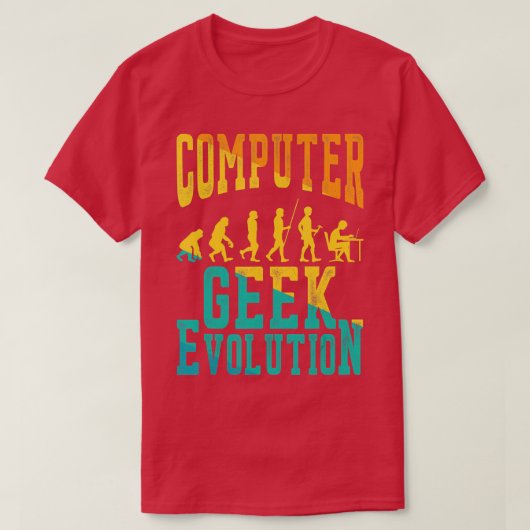 Computer Geek Evolution Computer Geek Gamer für mi T-Shirt (Design vorne)