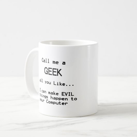 Computer Geek Kaffeetasse (Vorderseite Links)