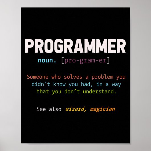Computer Geek Nerd Gift Funny Programmer Poster (Vorne)