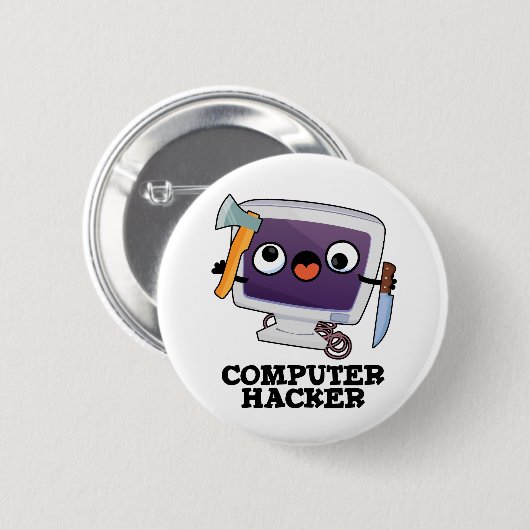 Computer Hacker Funny Technical Pub Button (Vorne & Hinten)