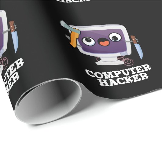 Computer Hacker Funny Technology Pub Dark BG Geschenkpapier (Rolleneckpunkt)