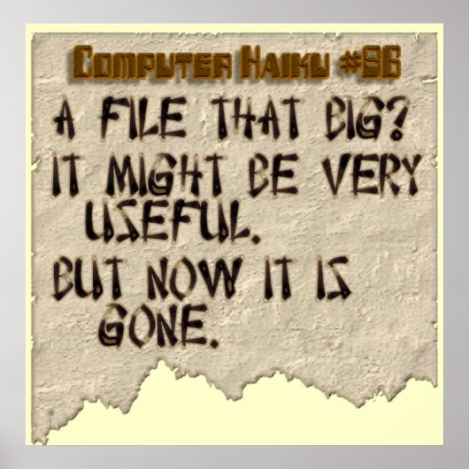 Computer Haiku #86 Poster (Vorne)