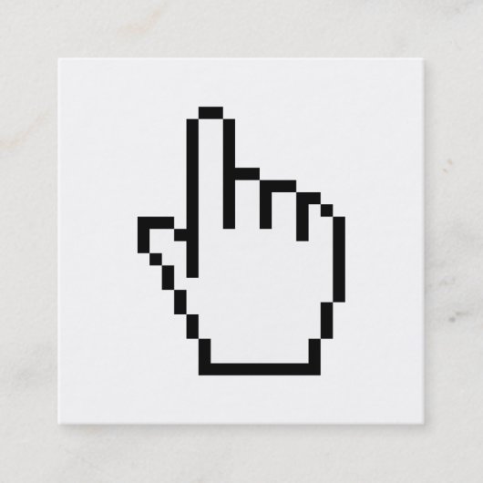 COMPUTER HAND POINTER / MOUSE CURSOR QUADRATISCHE VISITENKARTE (Vorderseite)