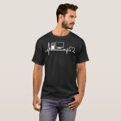 Computer Heartbeat Funny IT Tech Support Nerd Geed T-Shirt (Vorne ganz)