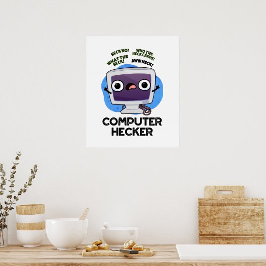 Computer Hecker Funny Hacker Pun Poster (Küche)