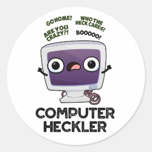 Computer Heckler Funny Hacker Pub Runder Aufkleber