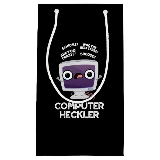 Computer Heckler Funny Hacker Pun Dark BG Kleine Geschenktüte (Vorderseite)
