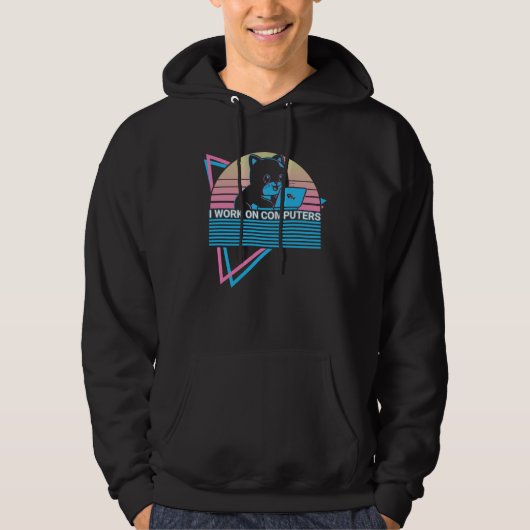Computer-Hilfe IT Retro Ich Arbeite An Computern Hoodie (Vorderseite)