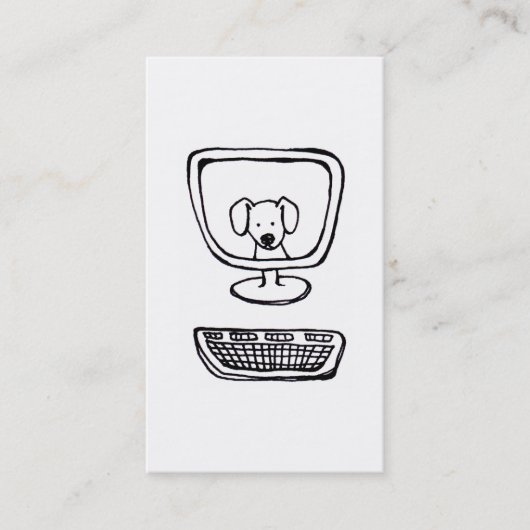 Computer-Hund - frische Tinte des Spaßes, die neue Visitenkarte (Vorderseite)