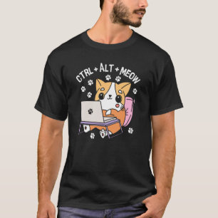 Computer-Katze-Programmierer-Hacker-Kätzchen T-Shirt