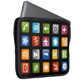 Computer-Laptop-Hülle mit farbigen App-Icons Laptopschutzhülle (Vorne Rechts)