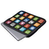 Computer-Laptop-Hülle mit farbigen App-Icons Laptopschutzhülle (Vorne Knopf)